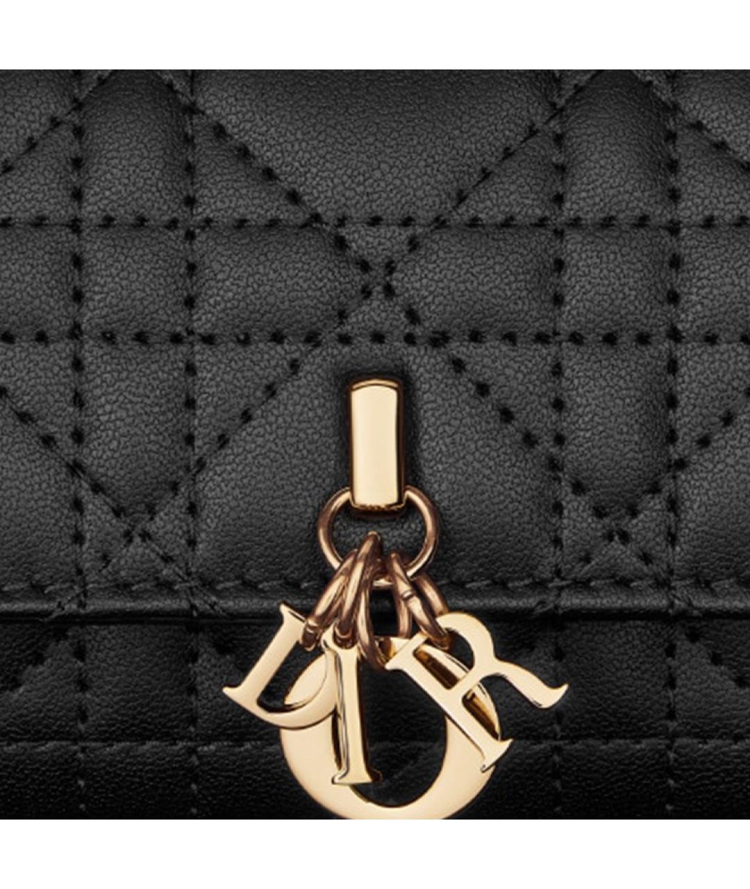 CHRISTIAN DIOR Черный кожаный кошелек, фото 3