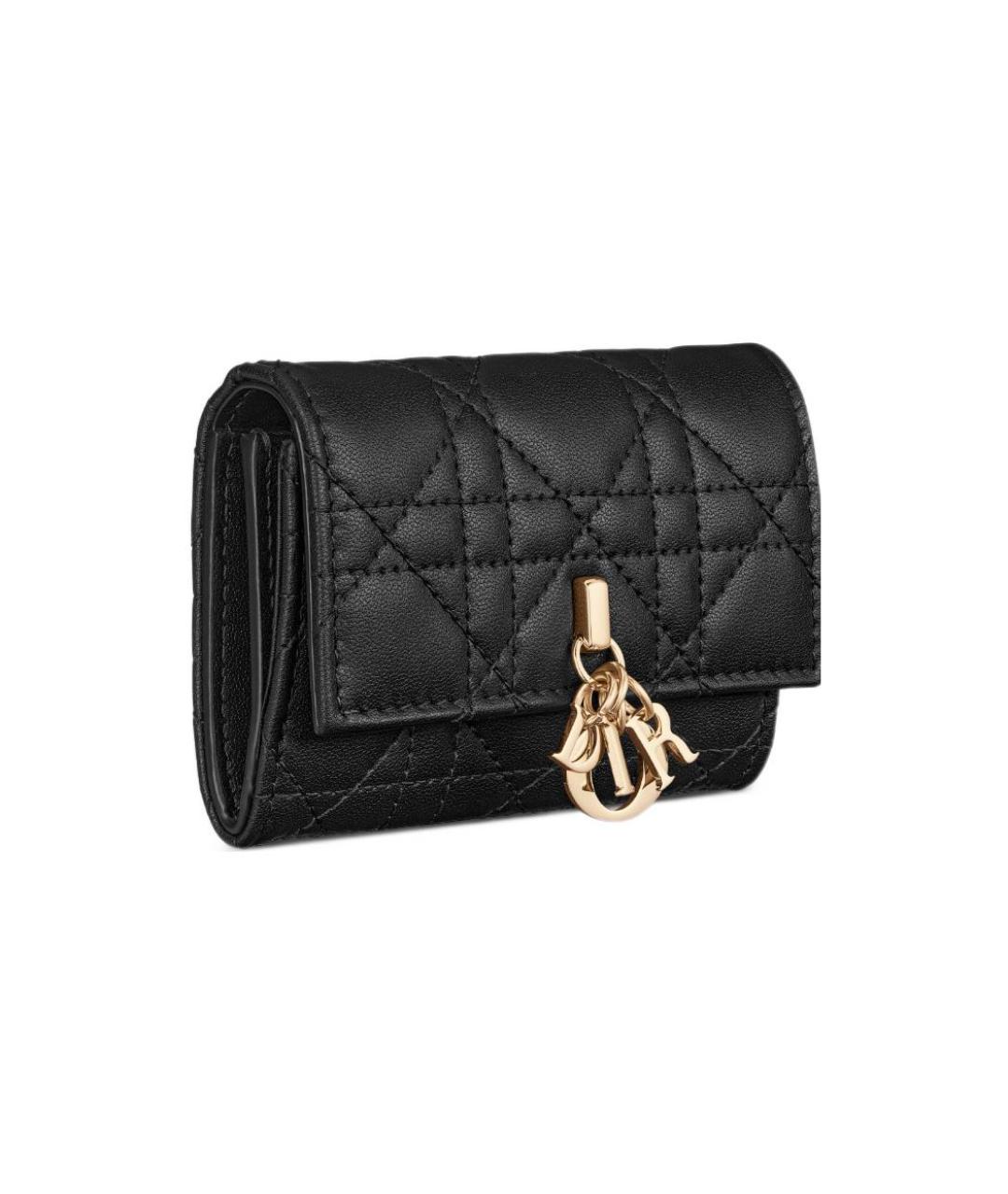 CHRISTIAN DIOR Черный кожаный кошелек, фото 2