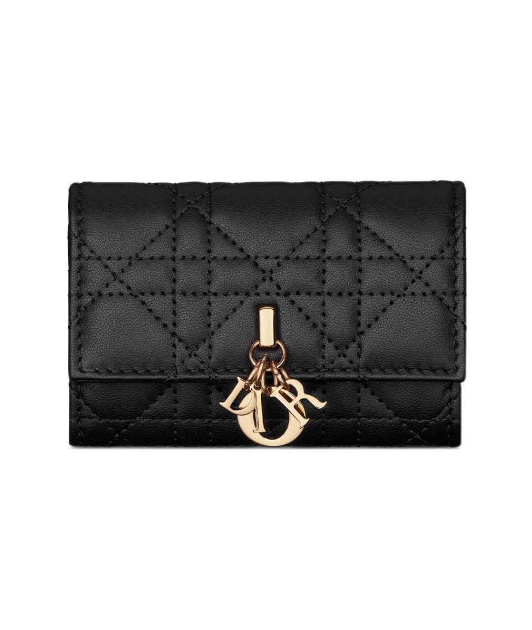 CHRISTIAN DIOR Черный кожаный кошелек, фото 1