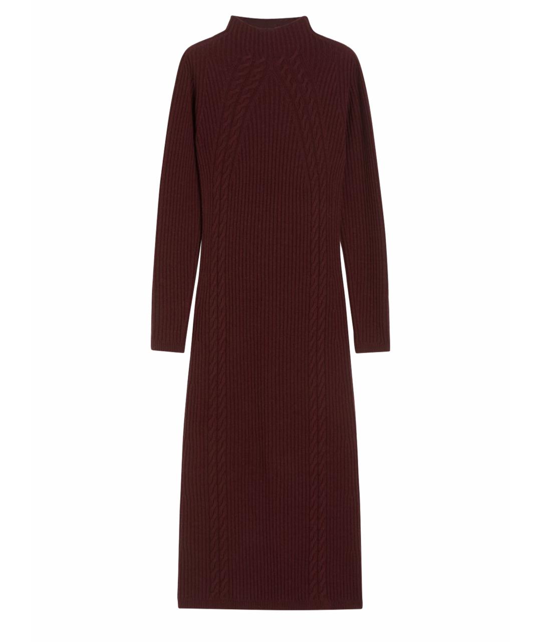 MAX MARA Бордовое шерстяное повседневное платье, фото 1