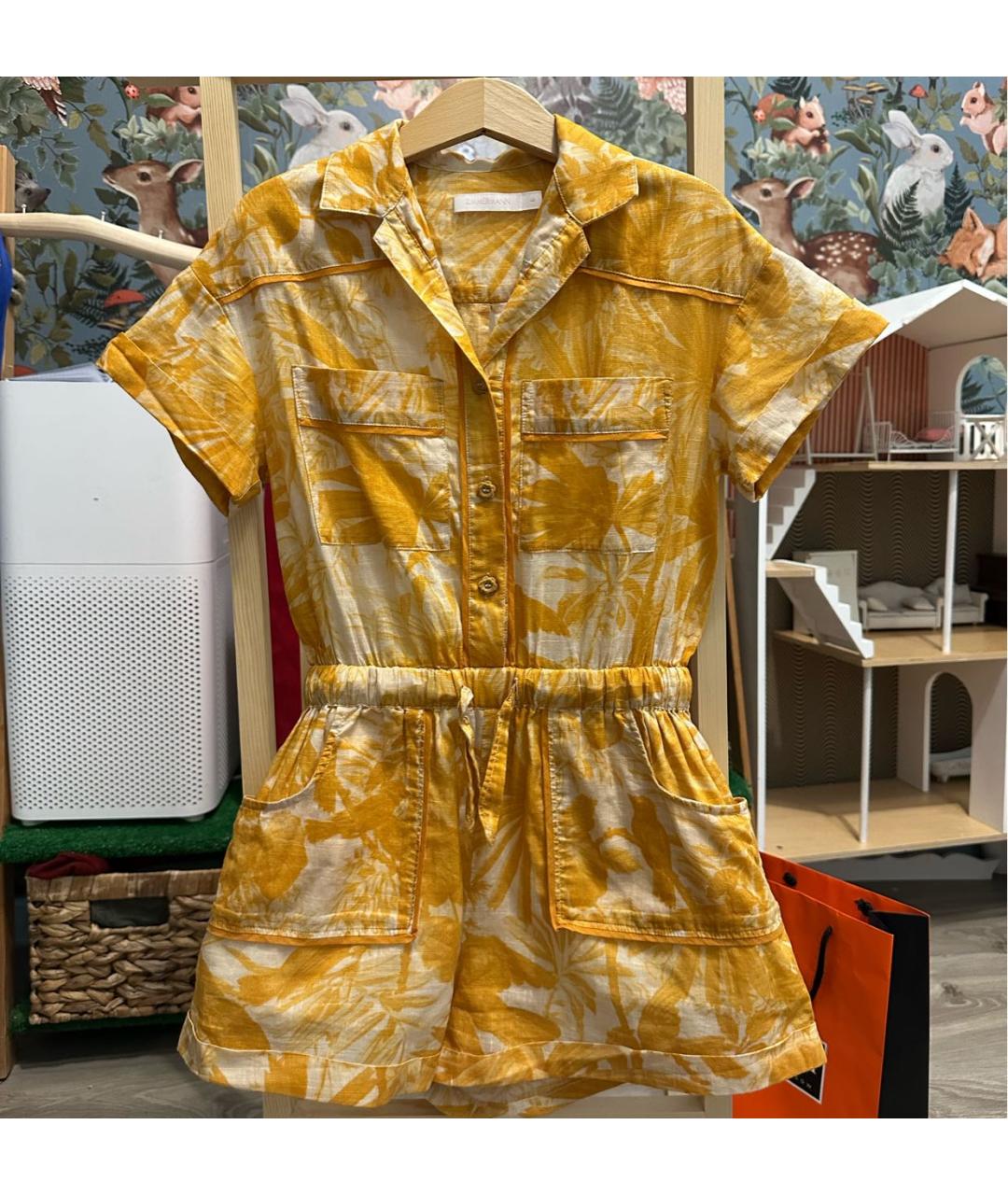 ZIMMERMANN KIDS Оранжевый хлопковый комбинезон, фото 5