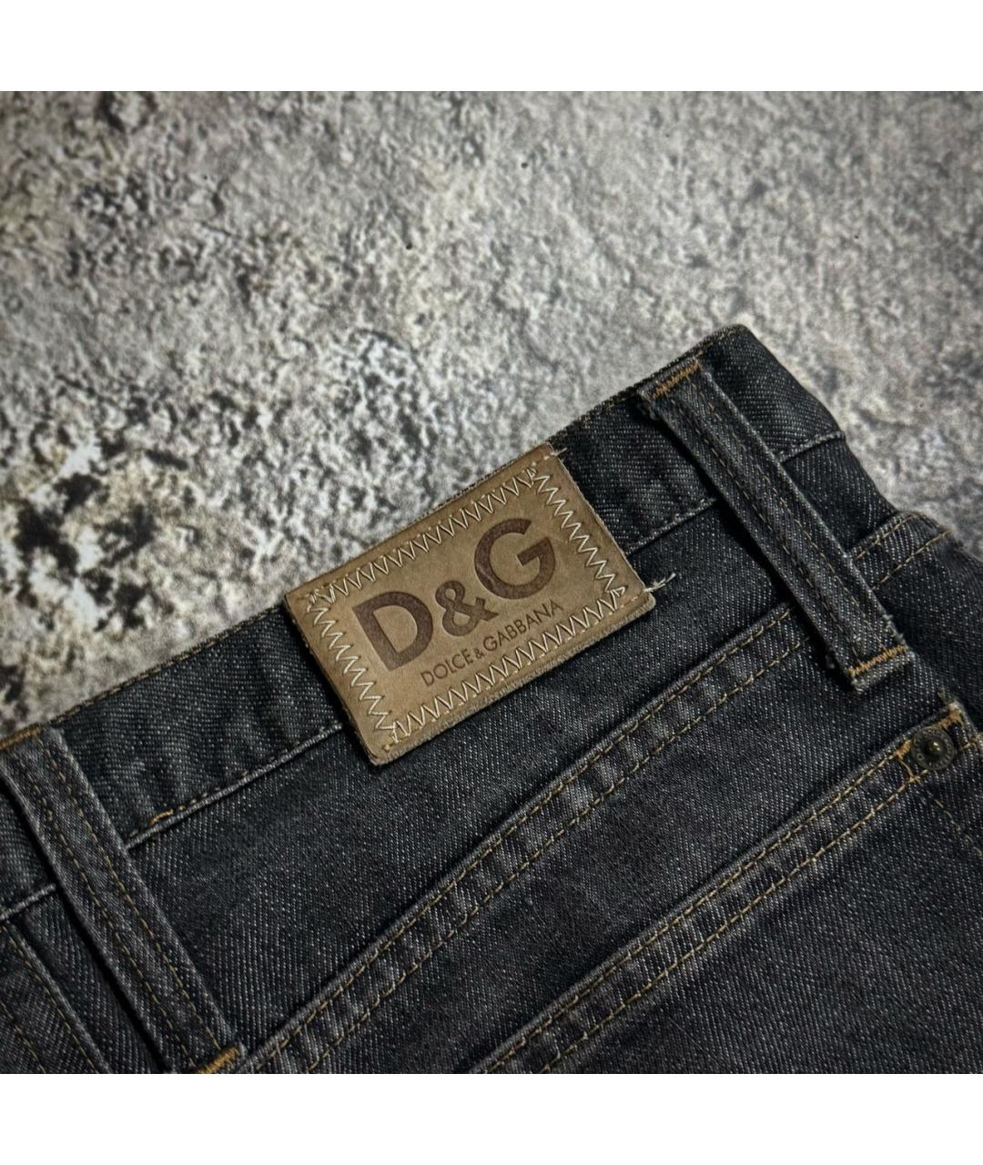 DOLCE&GABBANA Антрацитовые хлопковые прямые джинсы, фото 8