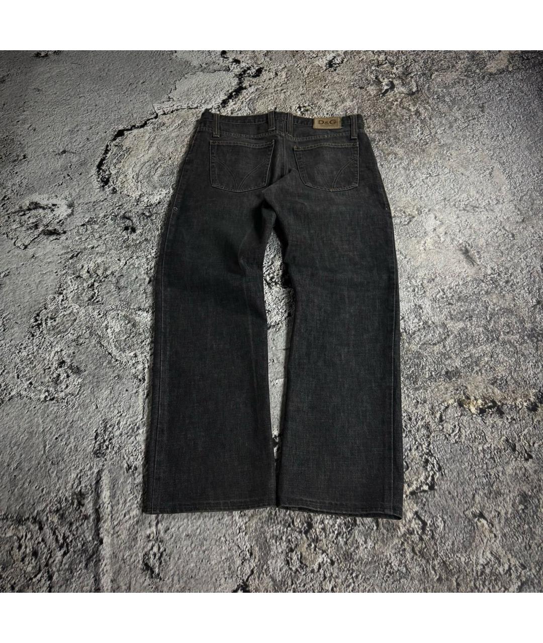 DOLCE&GABBANA Антрацитовые хлопковые прямые джинсы, фото 2