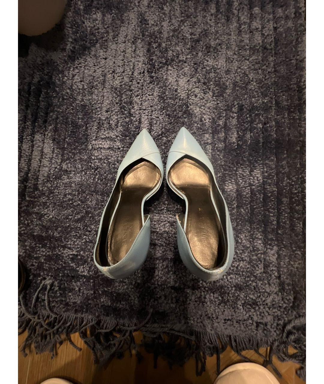 SAINT LAURENT Голубые кожаные туфли, фото 3