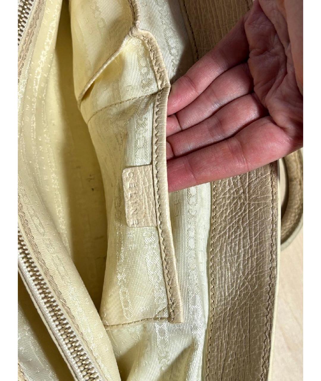 CELINE Бирюзовая кожаная сумка с короткими ручками, фото 9