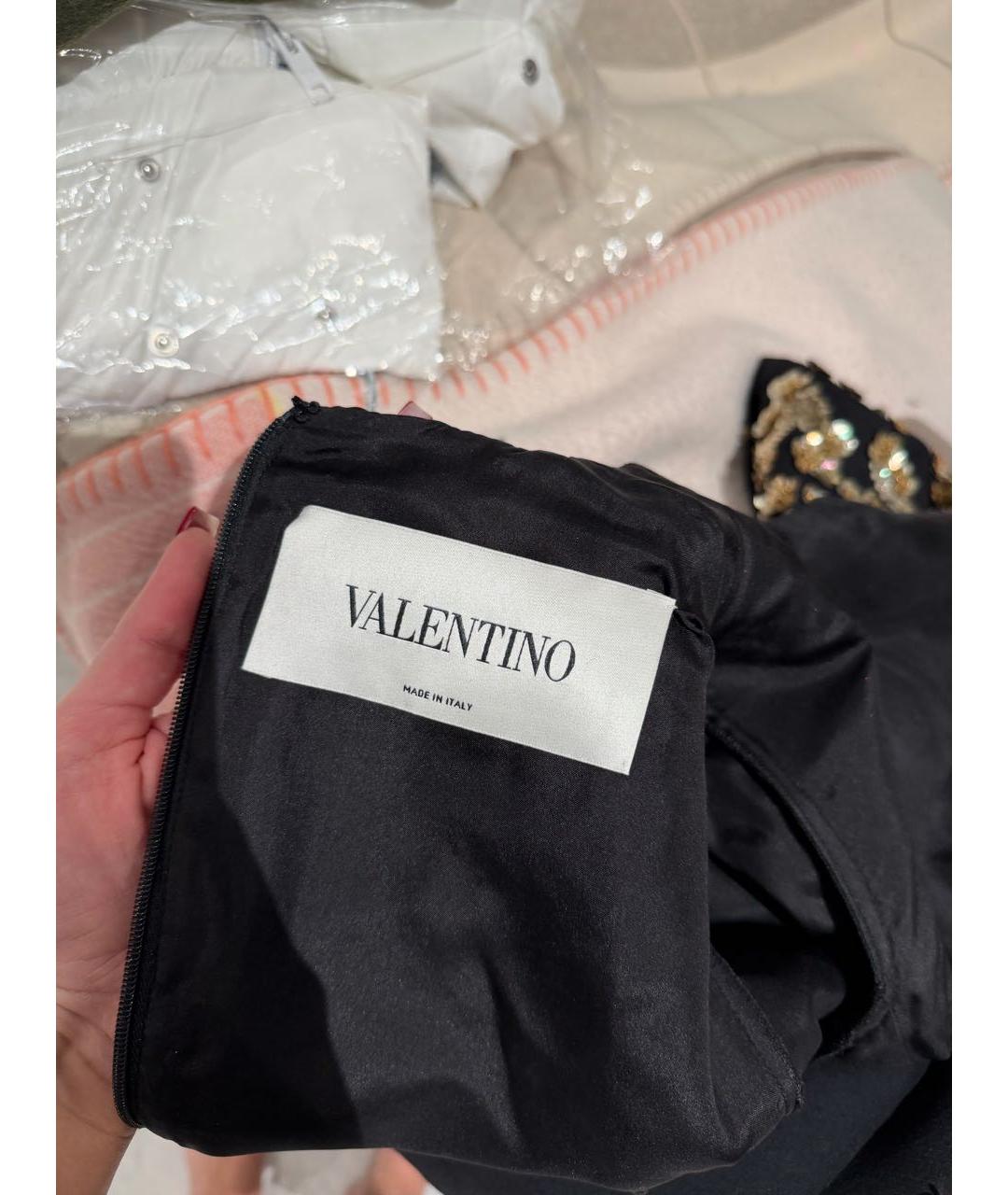 VALENTINO Черное креповое коктейльное платье, фото 6