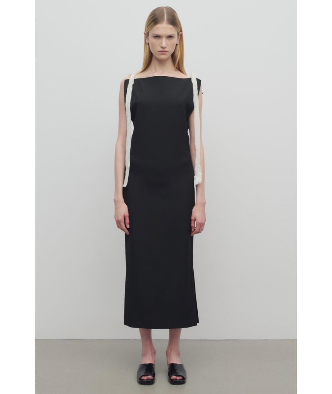 THE ROW Черное шерстяное коктейльное платье, фото 2