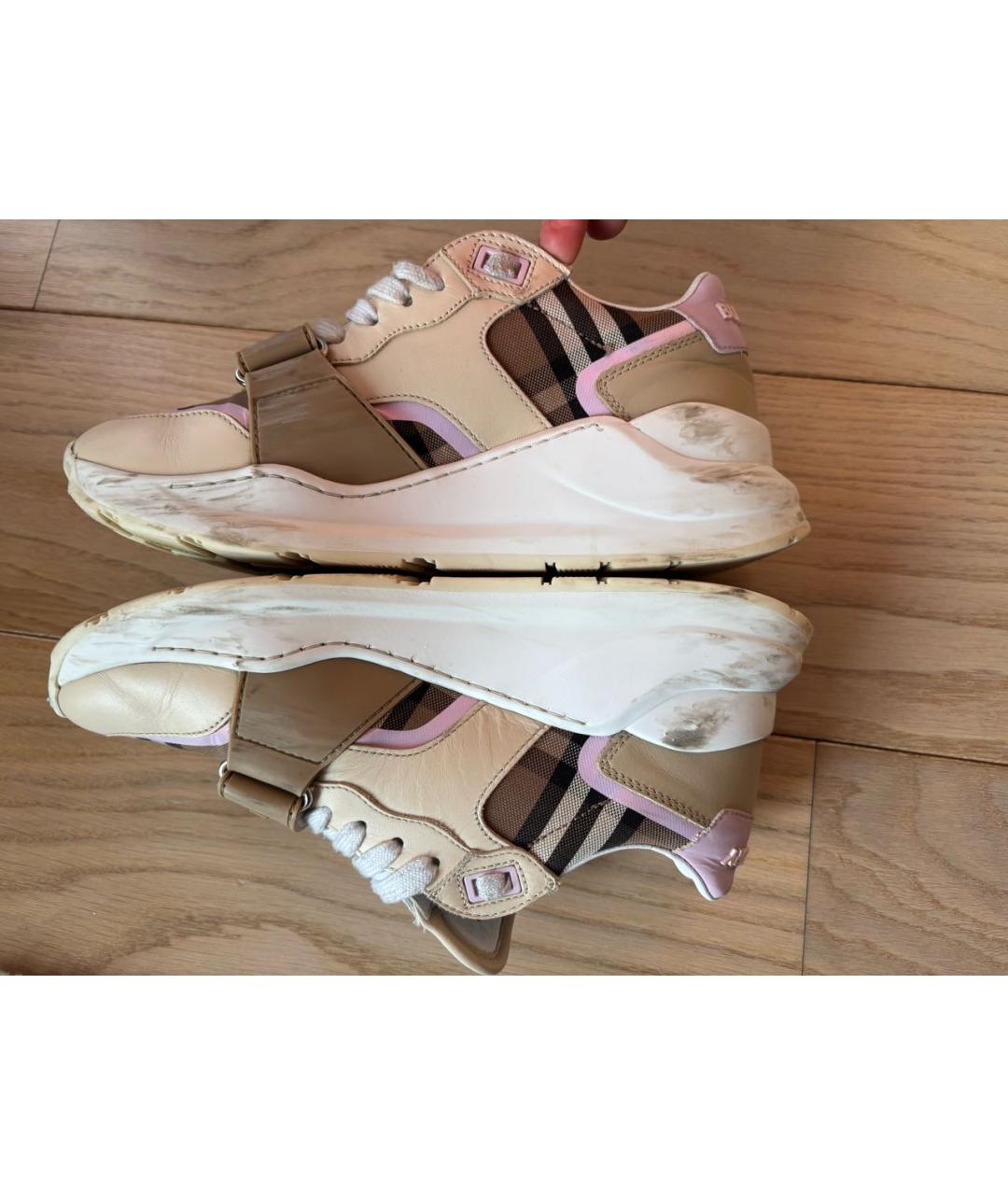 BURBERRY Бежевые кроссовки, фото 3