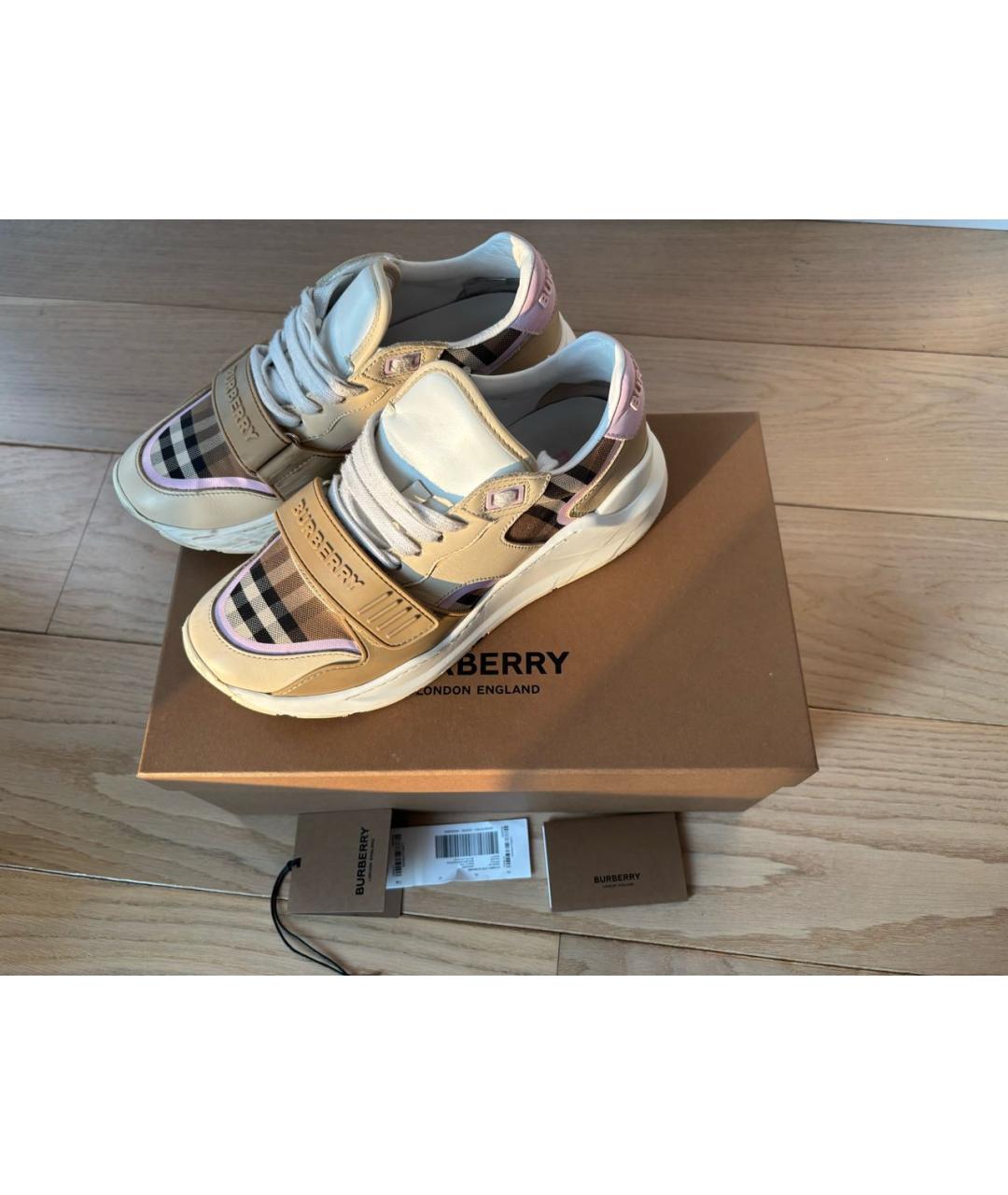 BURBERRY Бежевые кроссовки, фото 4