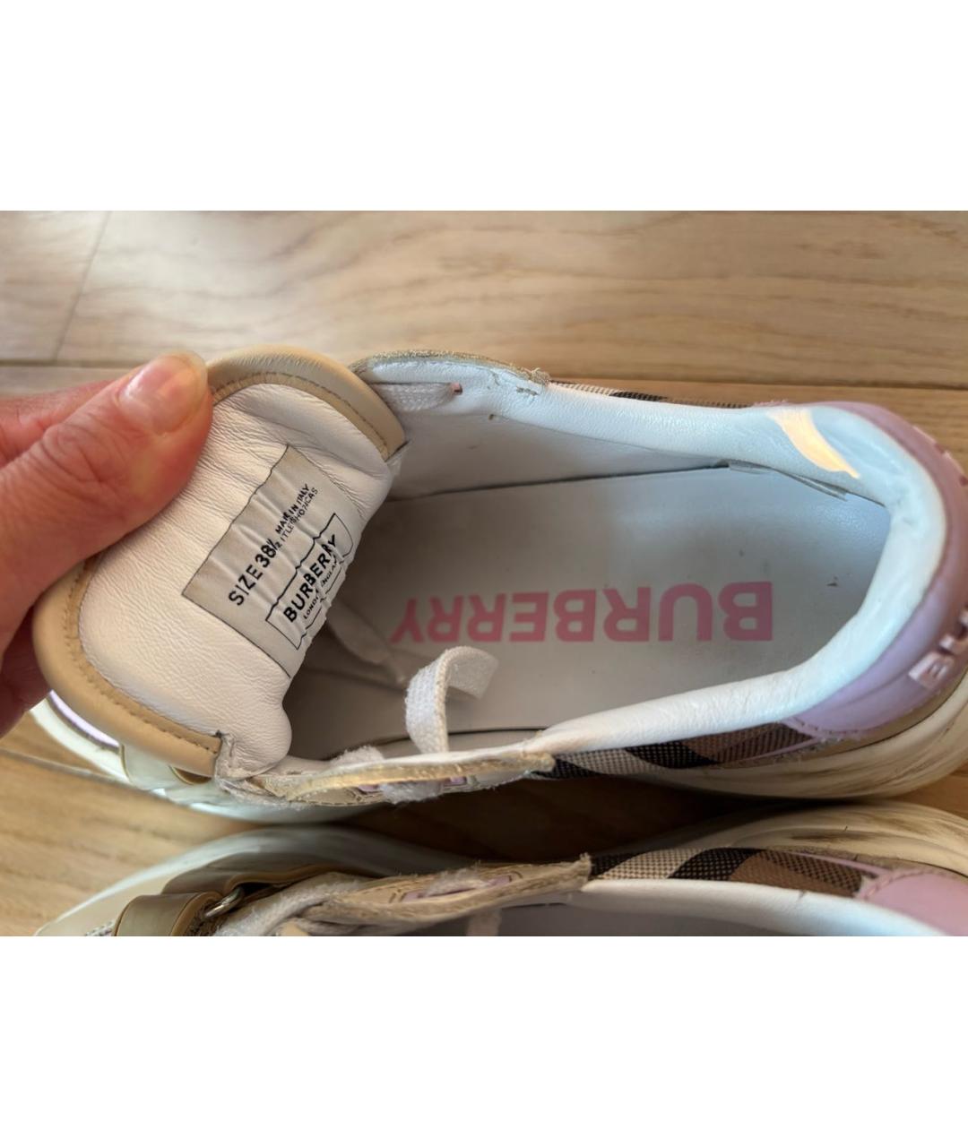 BURBERRY Бежевые кроссовки, фото 5