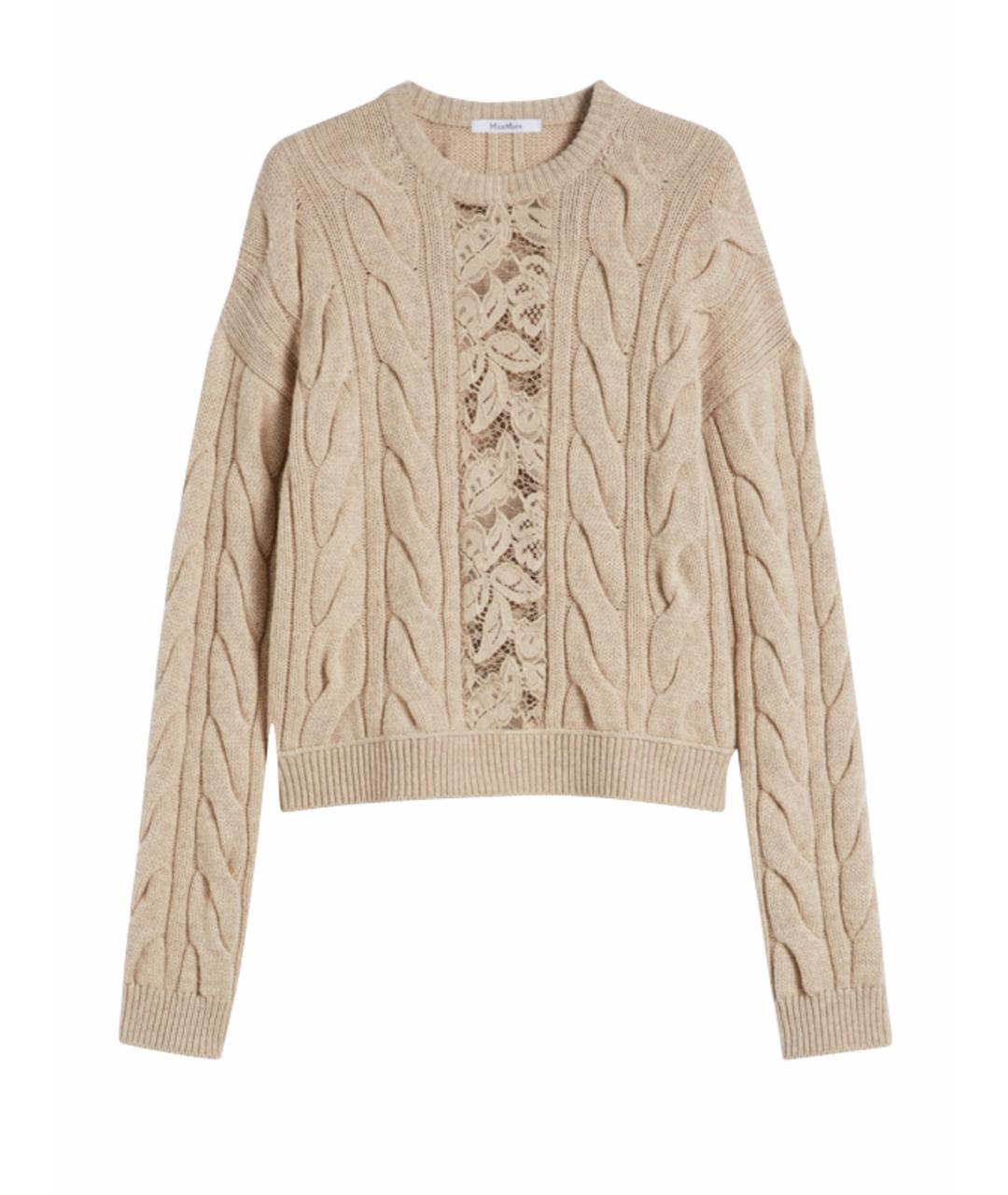 MAX MARA Бежевый шерстяной джемпер / свитер, фото 1