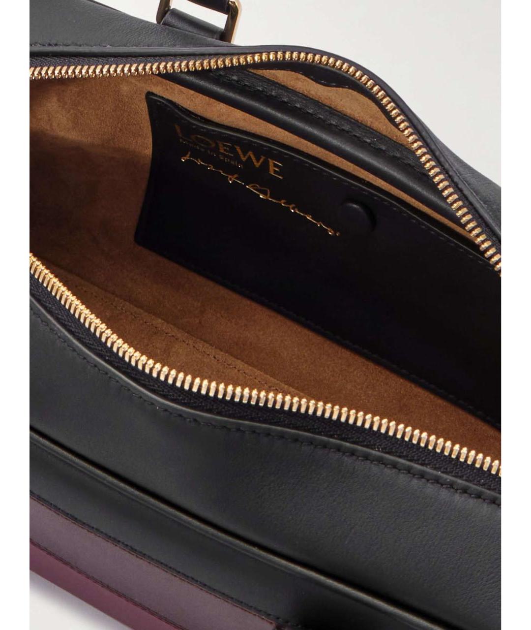 LOEWE Черная кожаная сумка с короткими ручками, фото 5