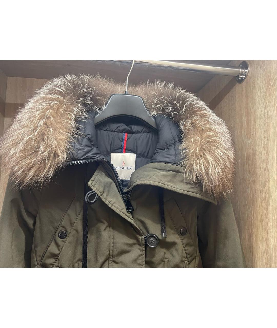 MONCLER Хаки синтетическая парка, фото 3