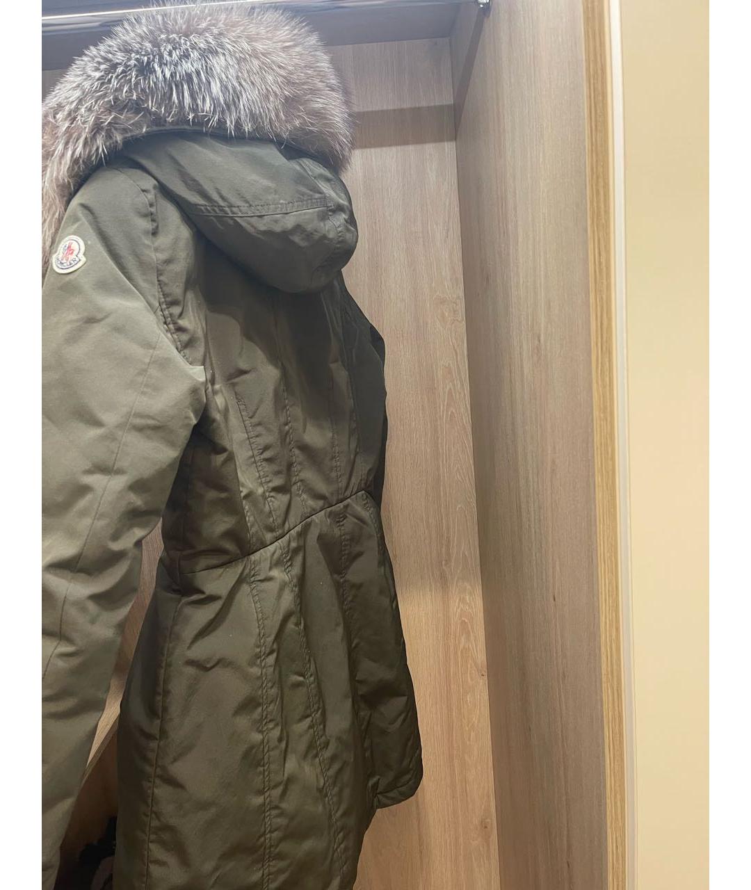 MONCLER Хаки синтетическая парка, фото 4
