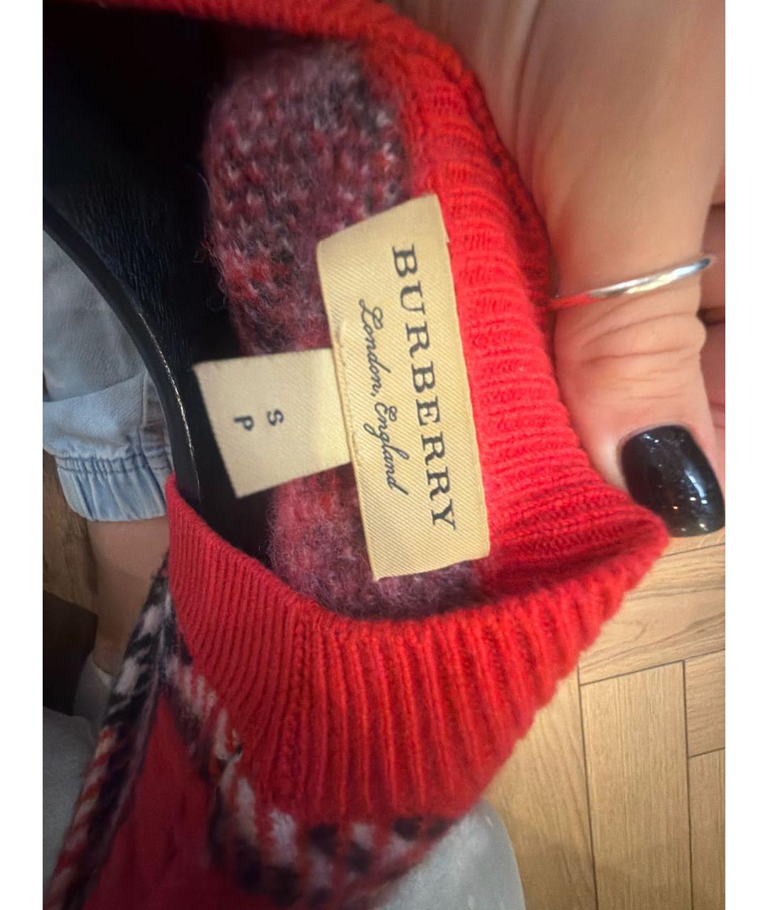 BURBERRY Красный кашемировый джемпер / свитер, фото 8