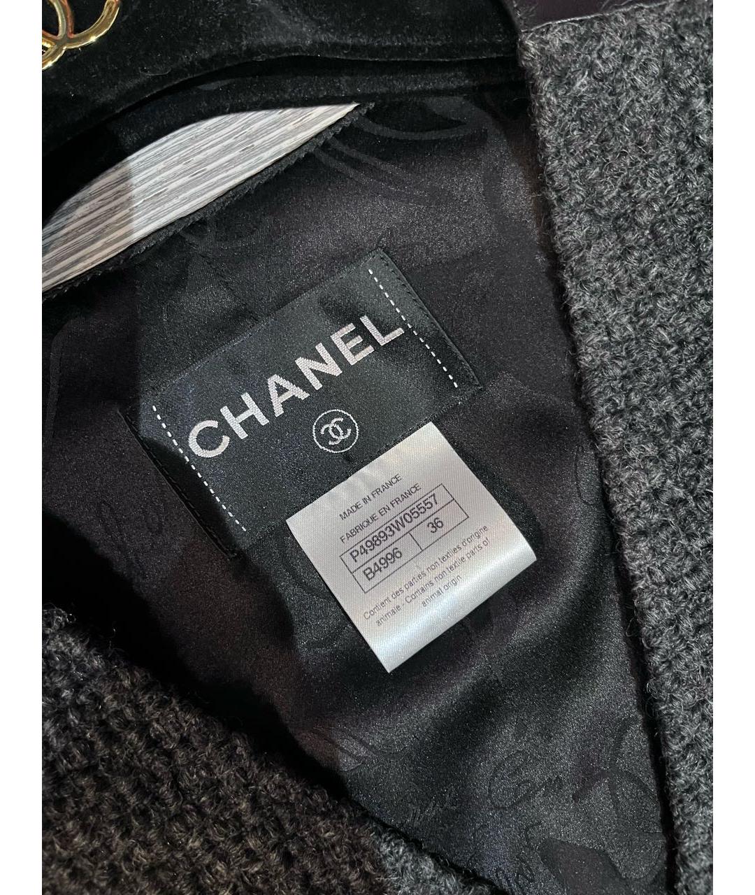 CHANEL Антрацитовый шерстяной костюм с юбками, фото 4