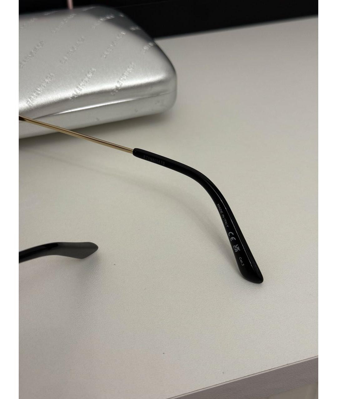 BALENCIAGA Черные металлические солнцезащитные очки, фото 7