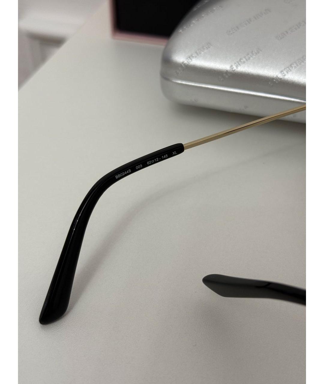 BALENCIAGA Черные металлические солнцезащитные очки, фото 8