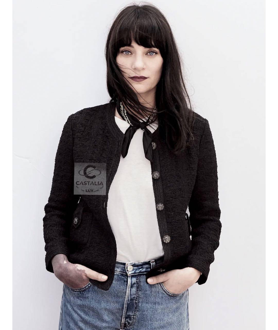 CHANEL Черный твидовый жакет/пиджак, фото 4