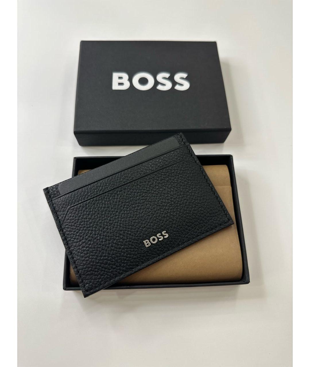 HUGO BOSS Черный кожаный кардхолдер, фото 2