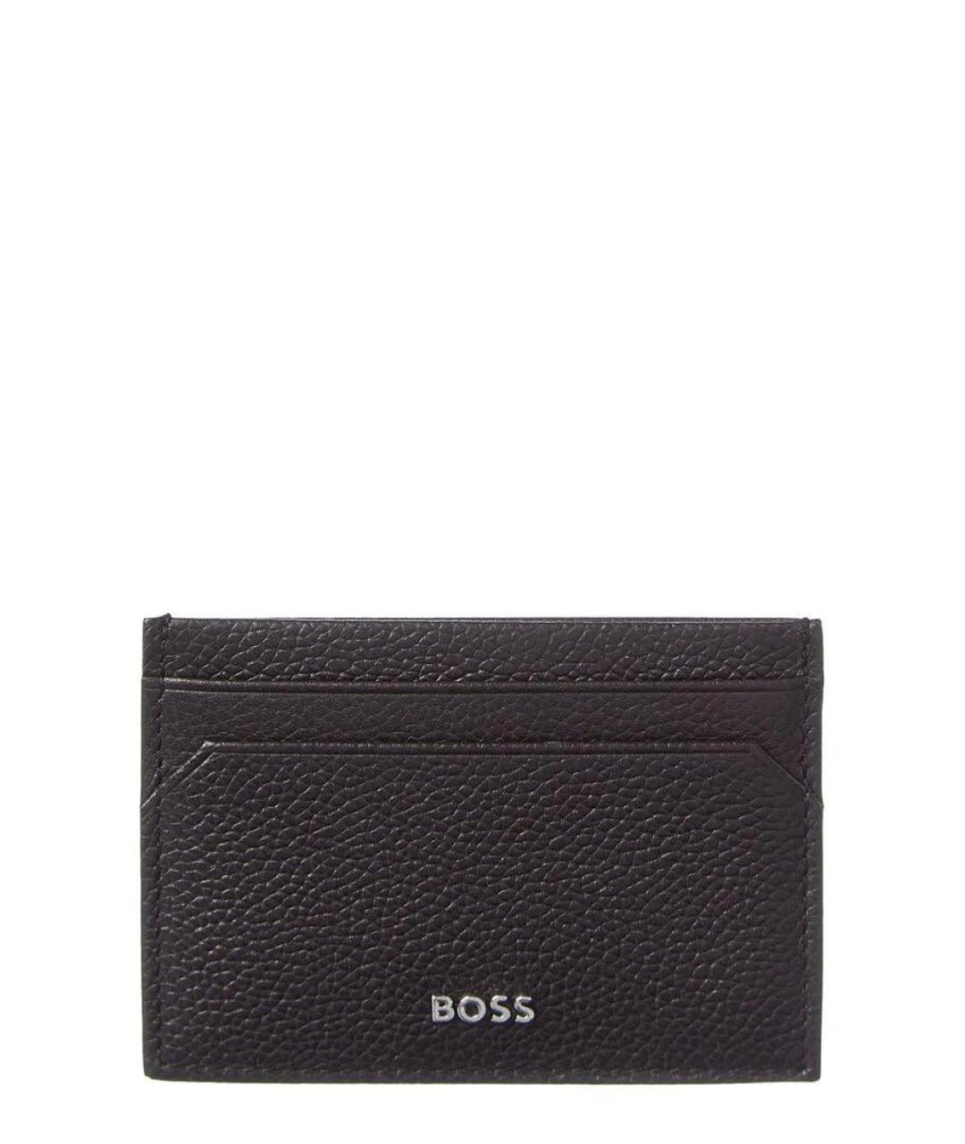 HUGO BOSS Черный кожаный кардхолдер, фото 1