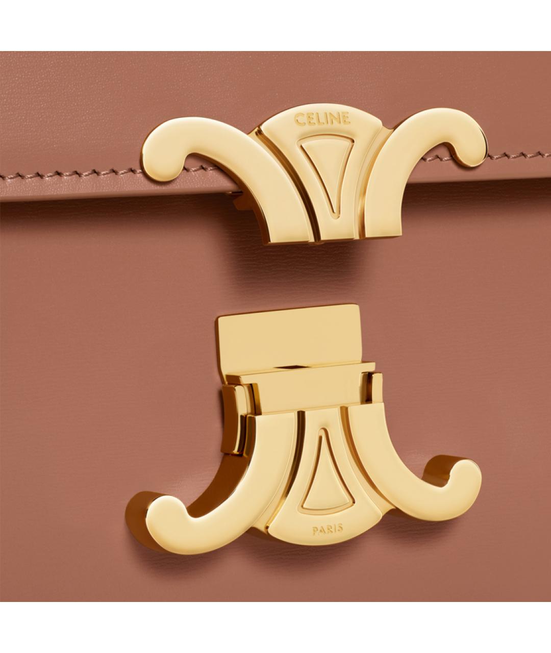 CELINE Коричневая кожаная сумка через плечо, фото 4