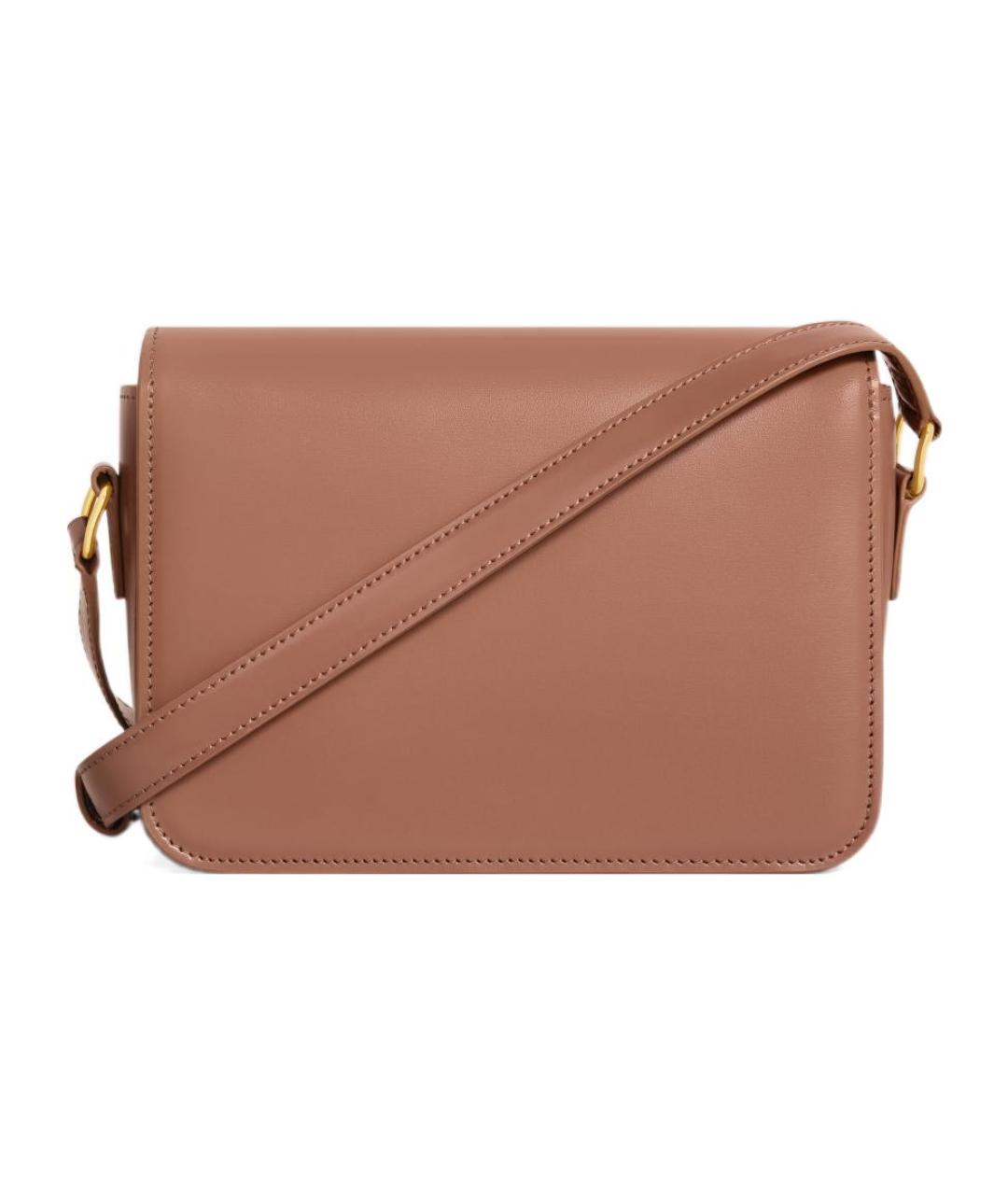 CELINE Коричневая кожаная сумка через плечо, фото 2