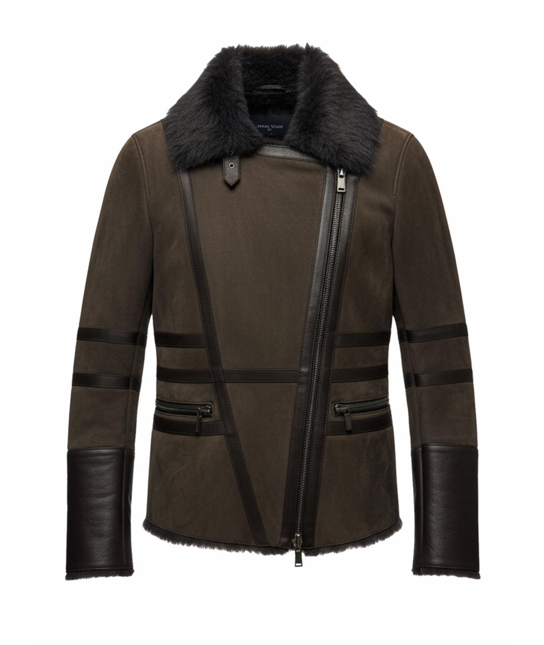 EMPORIO ARMANI Коричневая замшевая дубленка, фото 1