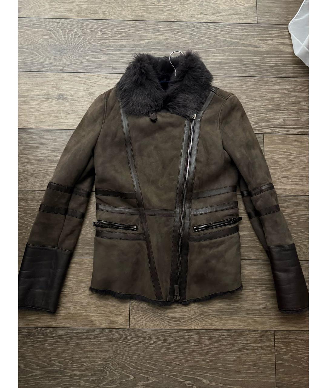 EMPORIO ARMANI Коричневая замшевая дубленка, фото 6