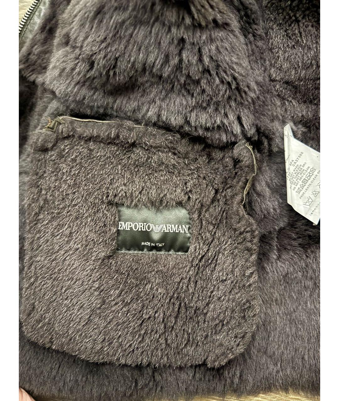 EMPORIO ARMANI Коричневая замшевая дубленка, фото 4