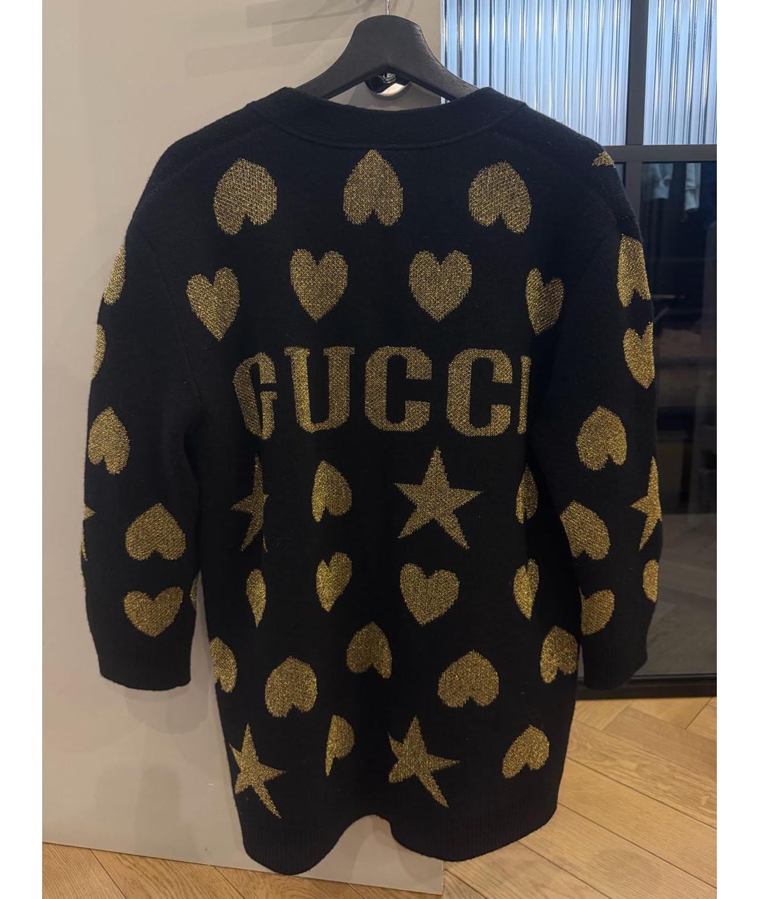 GUCCI Черный шерстяной кардиган, фото 2