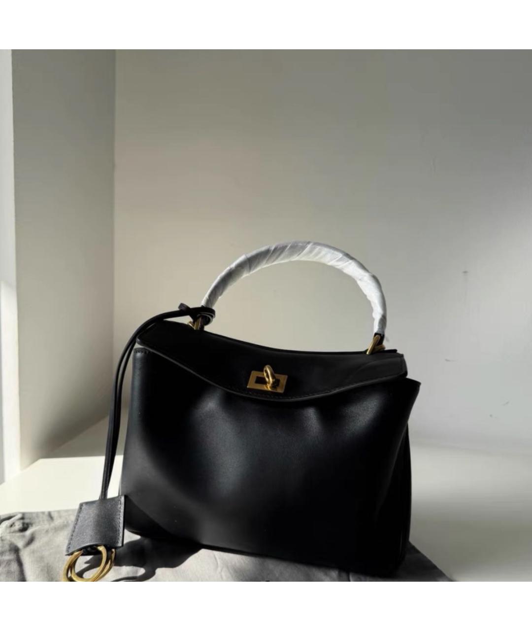 BALENCIAGA Черная кожаная сумка через плечо, фото 2