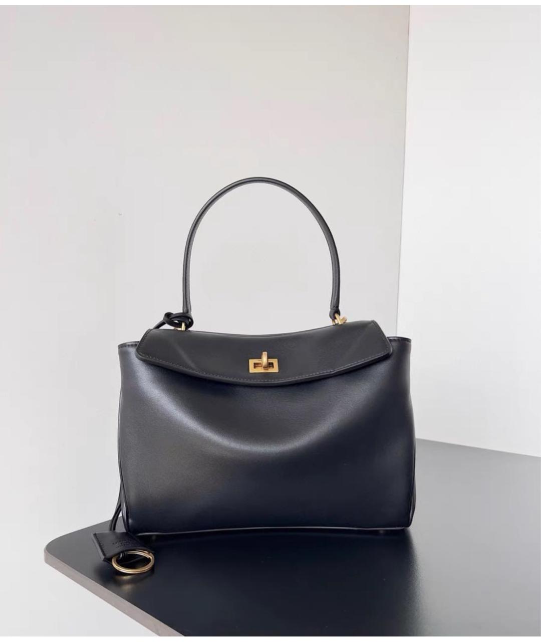 BALENCIAGA Черная кожаная сумка через плечо, фото 4