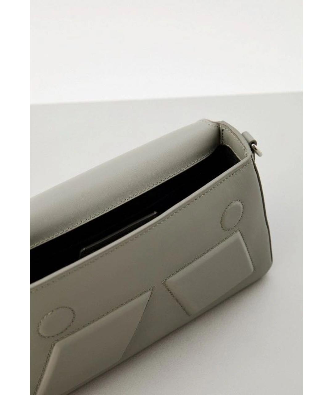 KARL LAGERFELD Серая кожаная сумка через плечо, фото 3