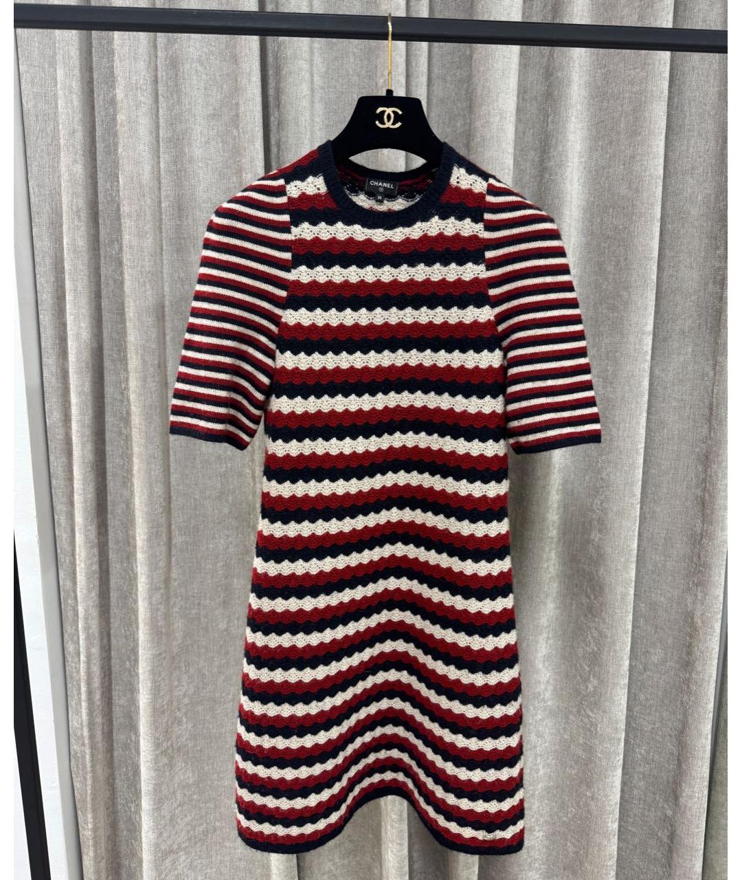 CHANEL Мульти кашемировое повседневное платье, фото 5