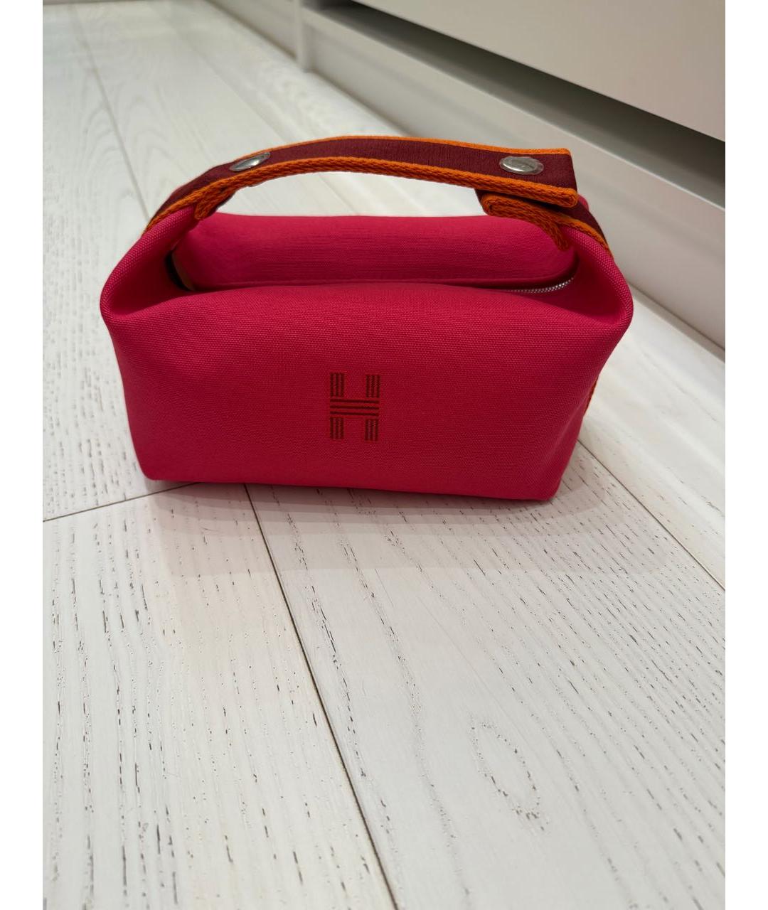 HERMES Фуксия хлопковая косметичка, фото 2