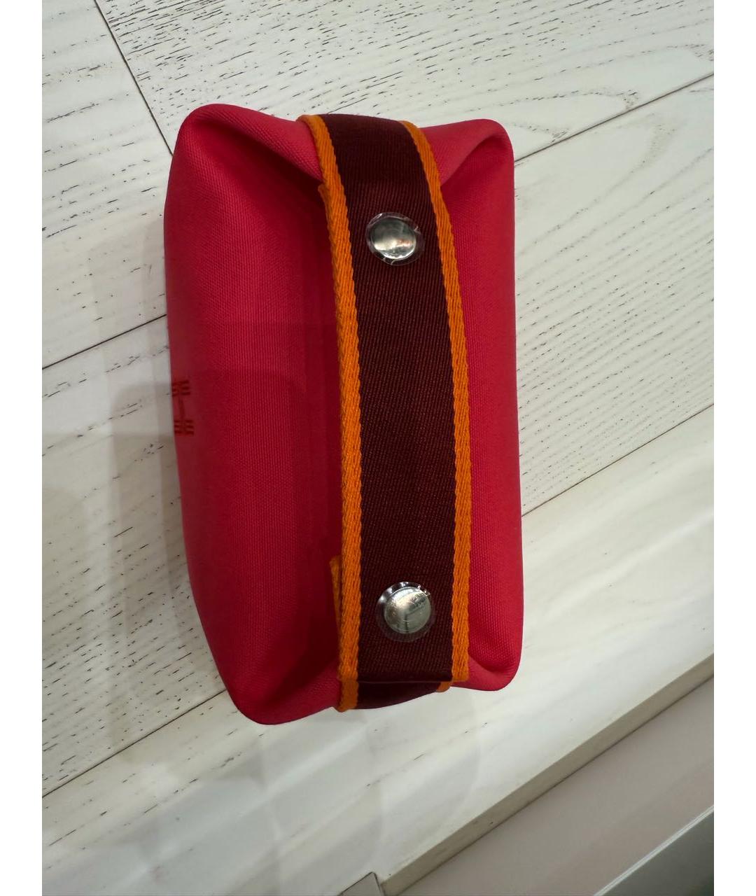 HERMES Фуксия хлопковая косметичка, фото 4