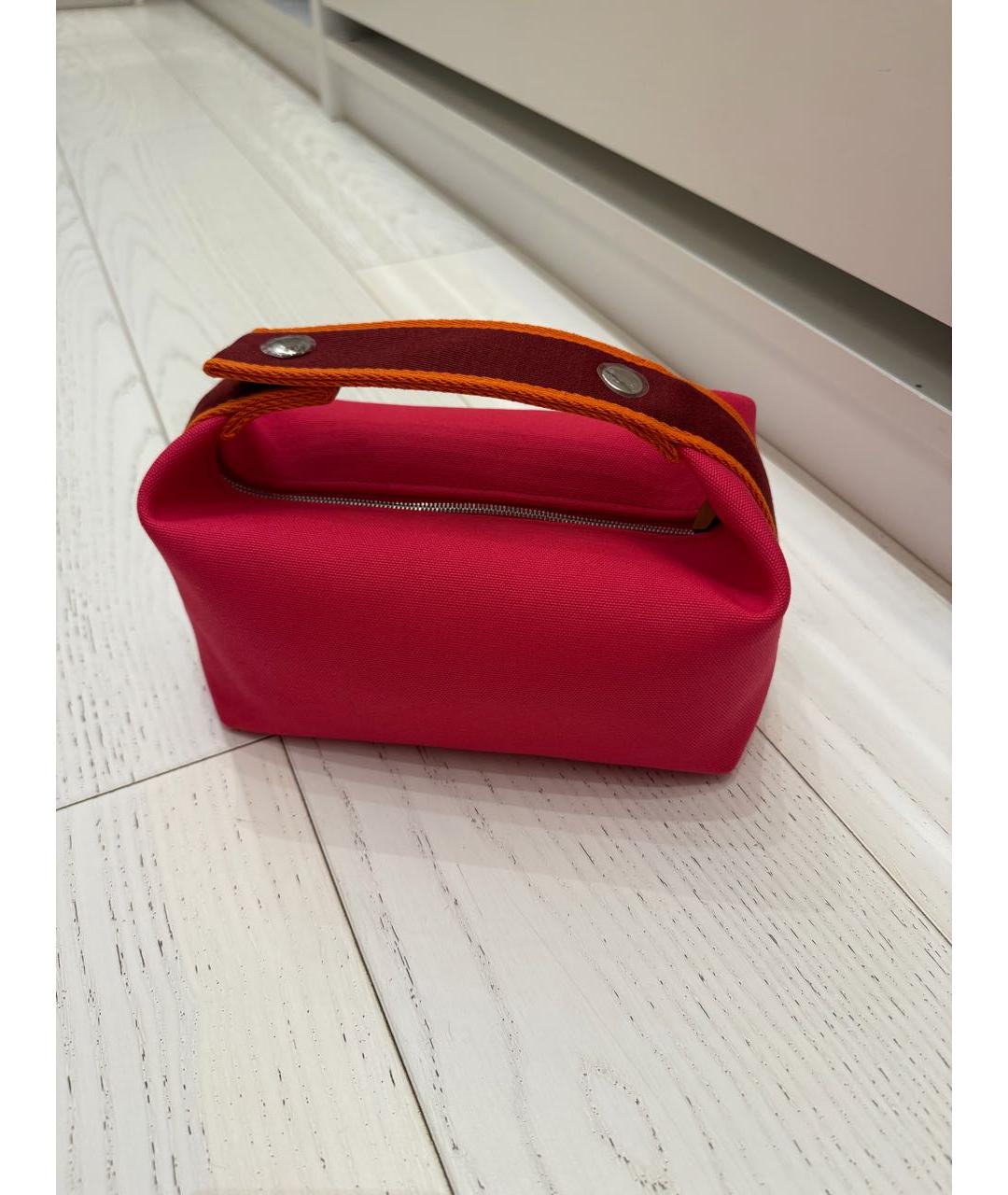 HERMES Фуксия хлопковая косметичка, фото 3
