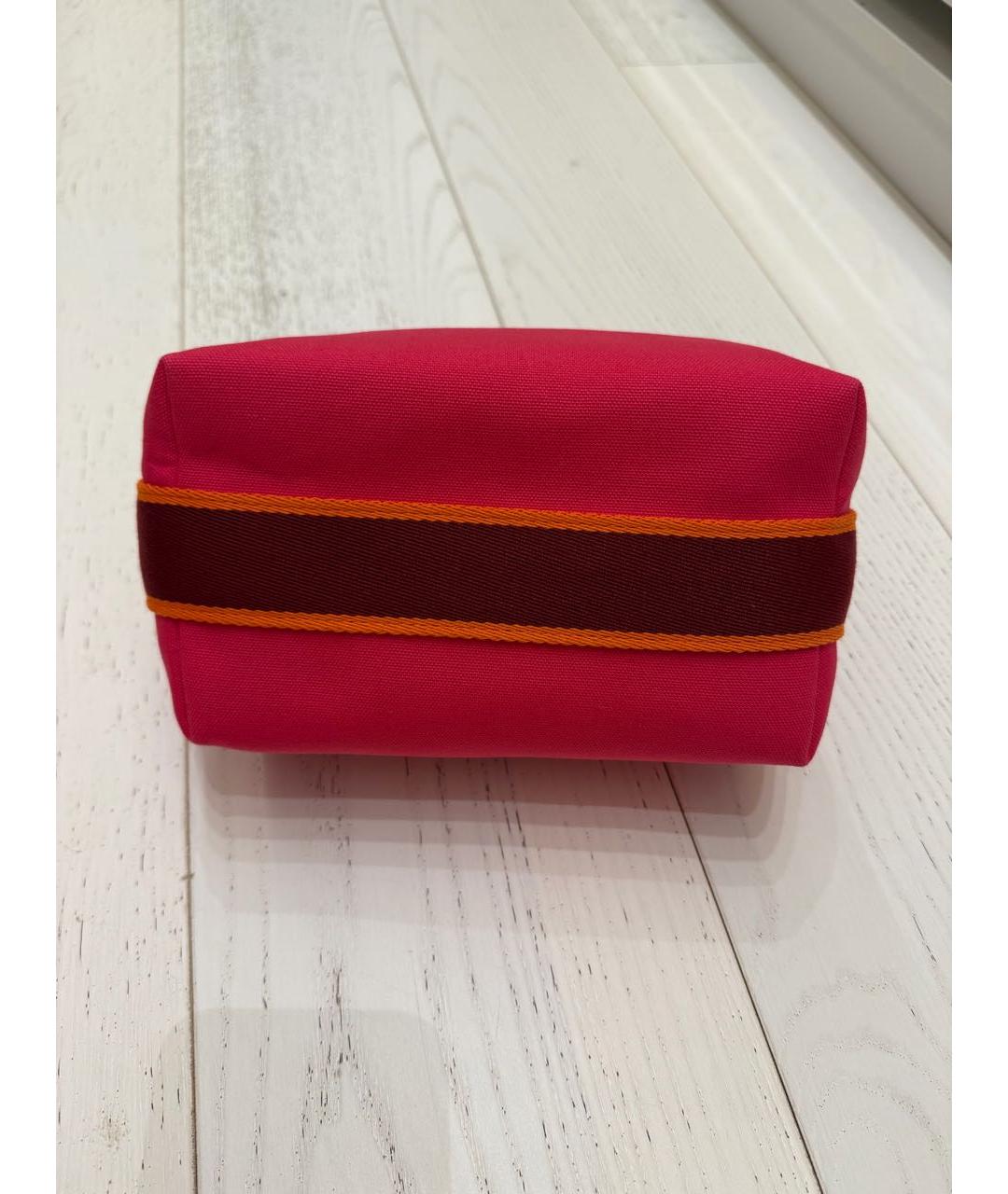 HERMES Фуксия хлопковая косметичка, фото 5