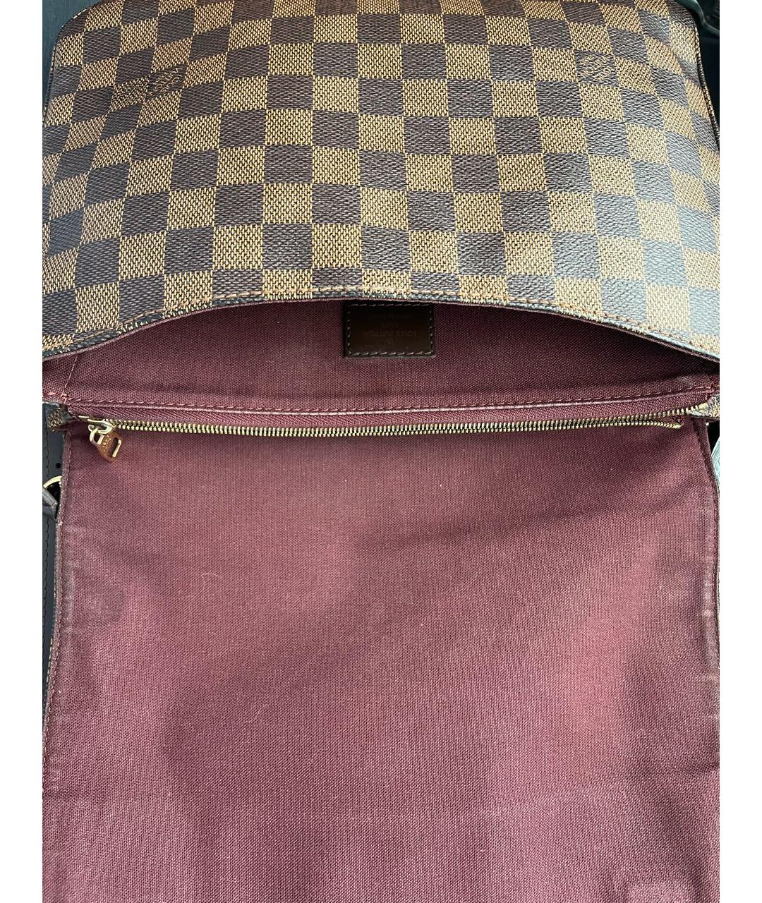 LOUIS VUITTON Коричневая кожаная сумка через плечо, фото 3