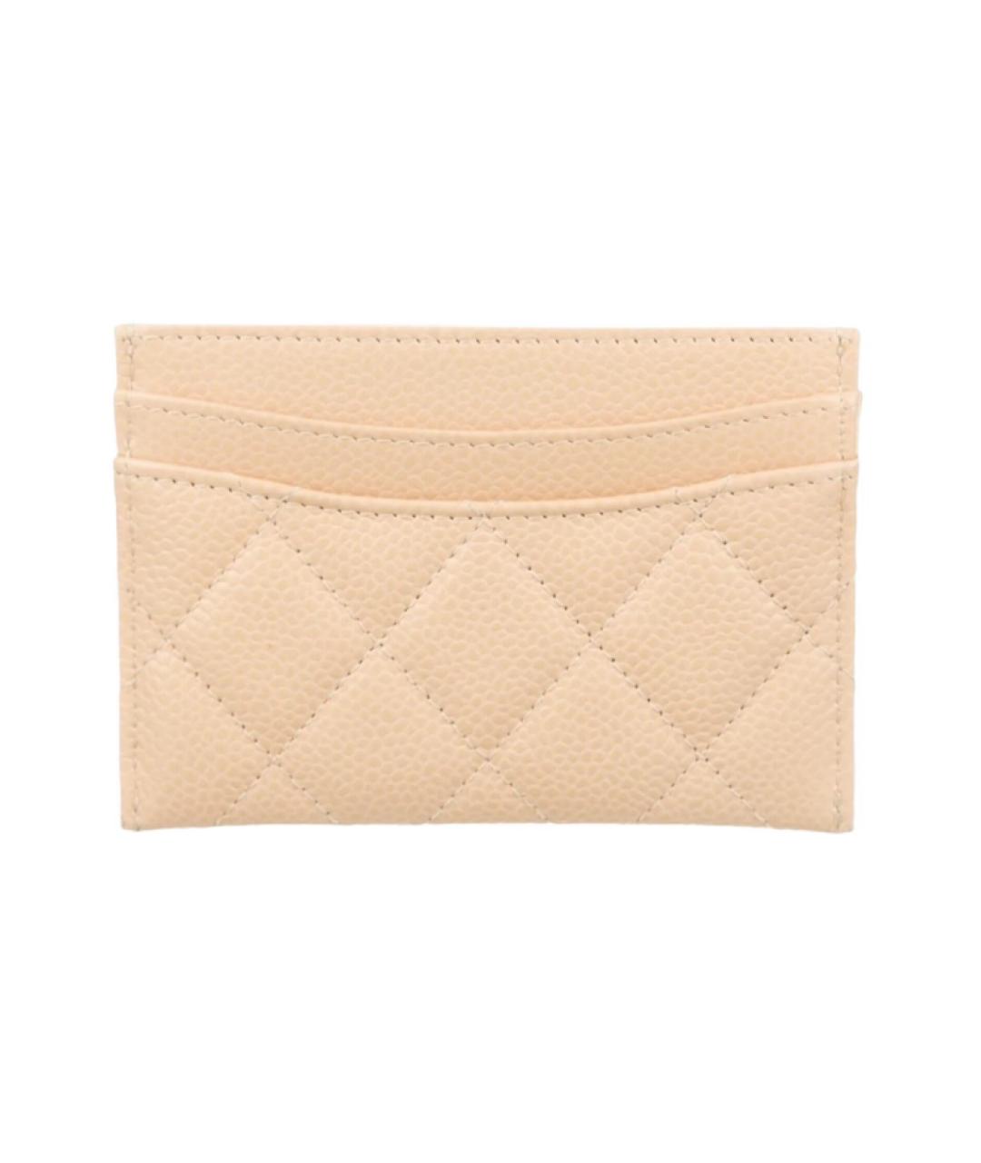 CHANEL Бежевый кожаный кардхолдер, фото 2