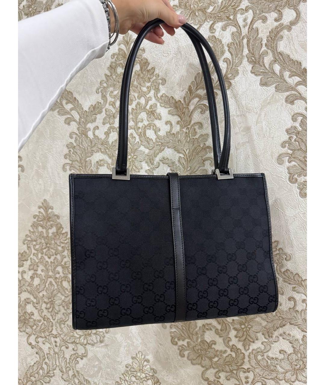 GUCCI Черная кожаная сумка с короткими ручками, фото 3