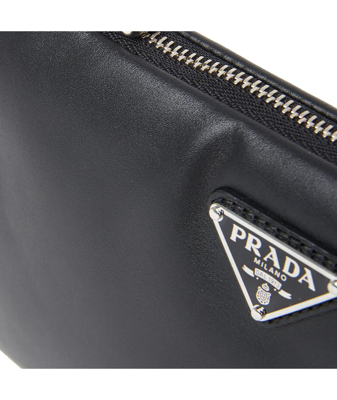 PRADA Черный кожаный кошелек, фото 6