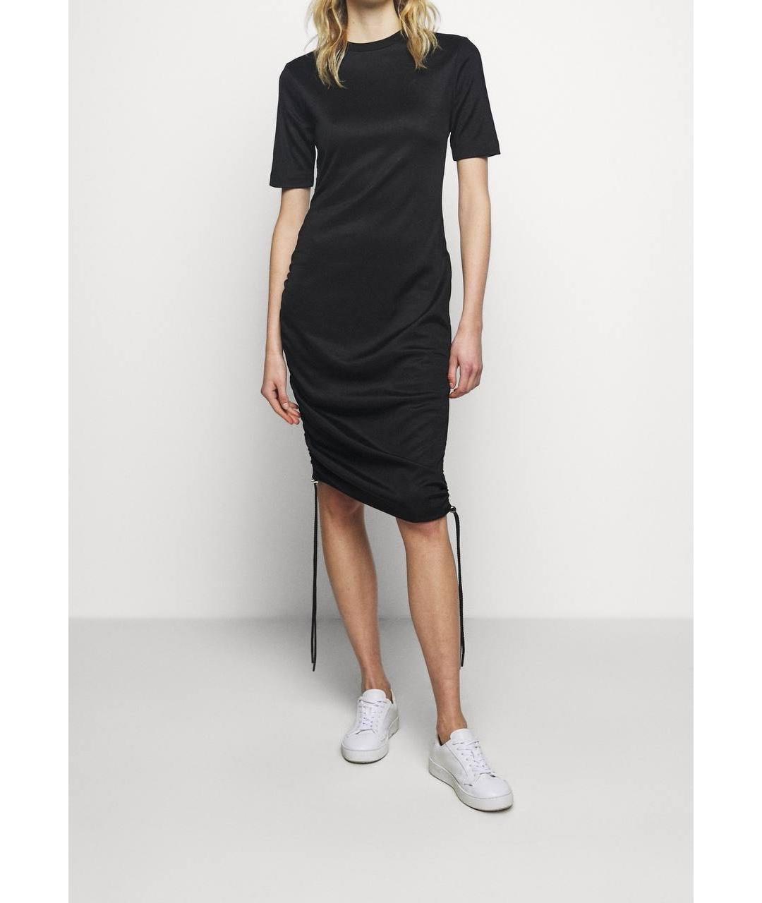 HUGO BOSS Черное полиэстеровое повседневное платье, фото 2