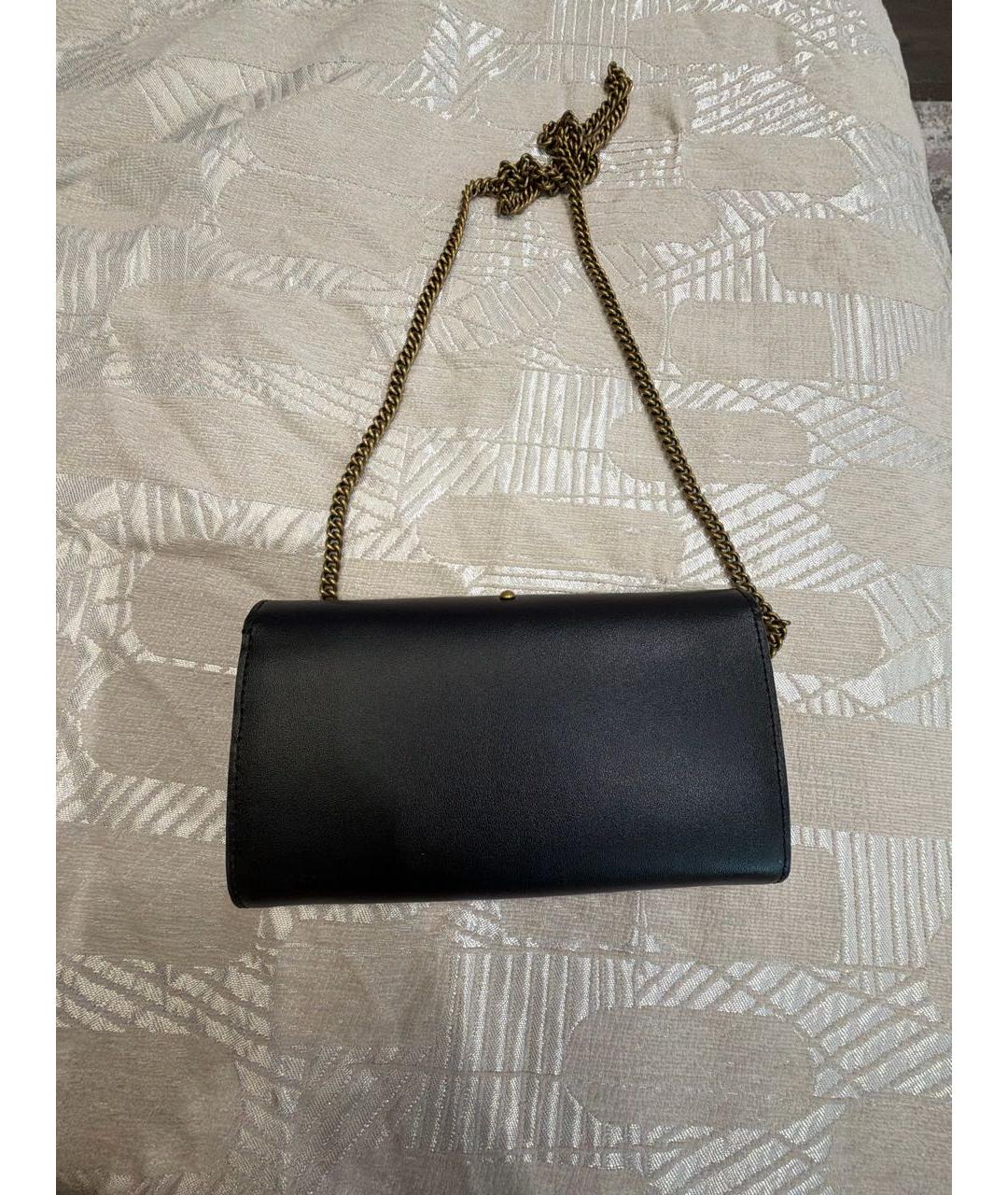 PINKO Черная кожаная сумка через плечо, фото 3