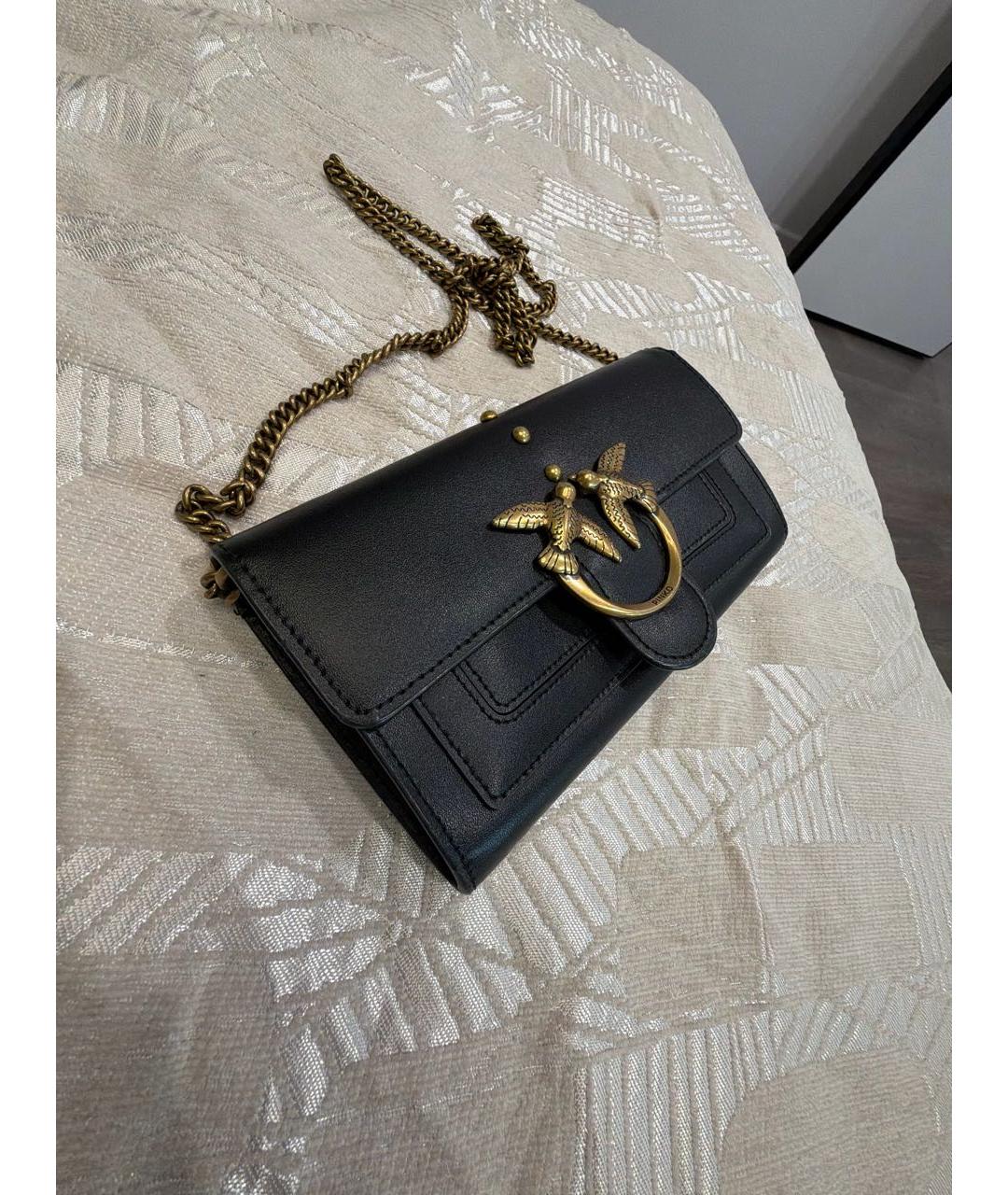 PINKO Черная кожаная сумка через плечо, фото 2