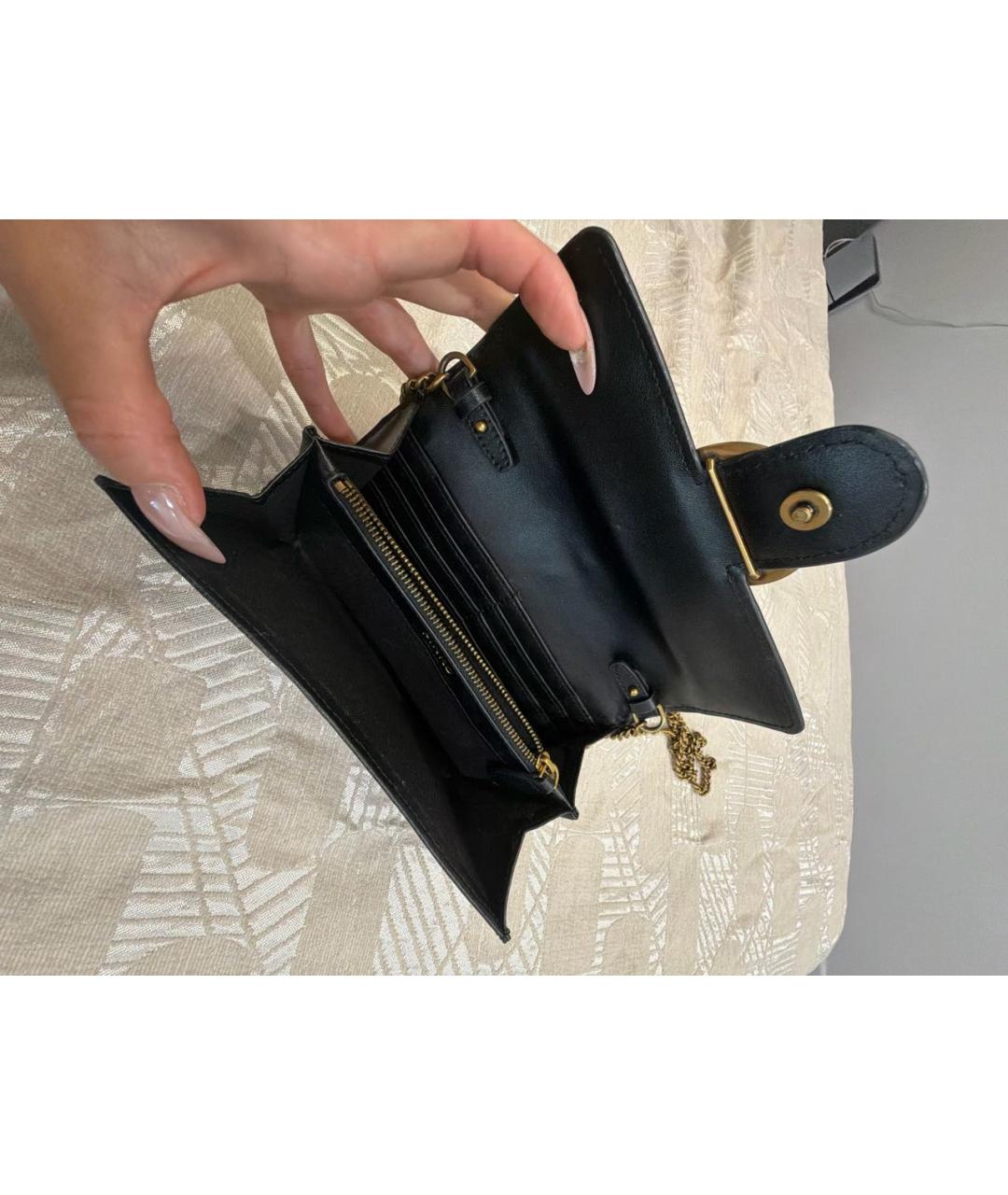 PINKO Черная кожаная сумка через плечо, фото 4