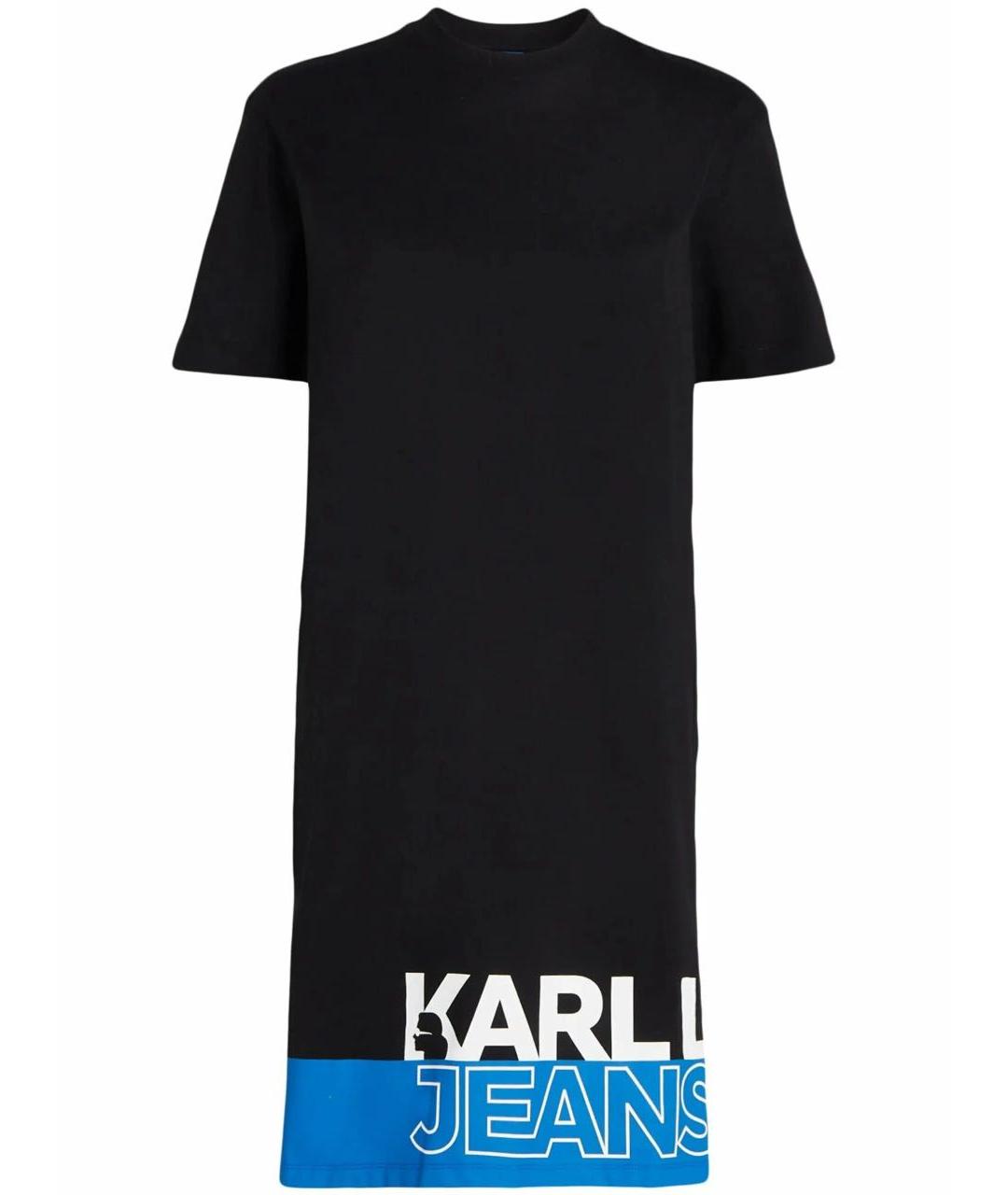 KARL LAGERFELD Черное хлопковое повседневное платье, фото 1