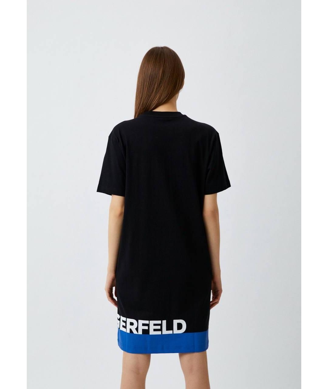 KARL LAGERFELD Черное хлопковое повседневное платье, фото 3
