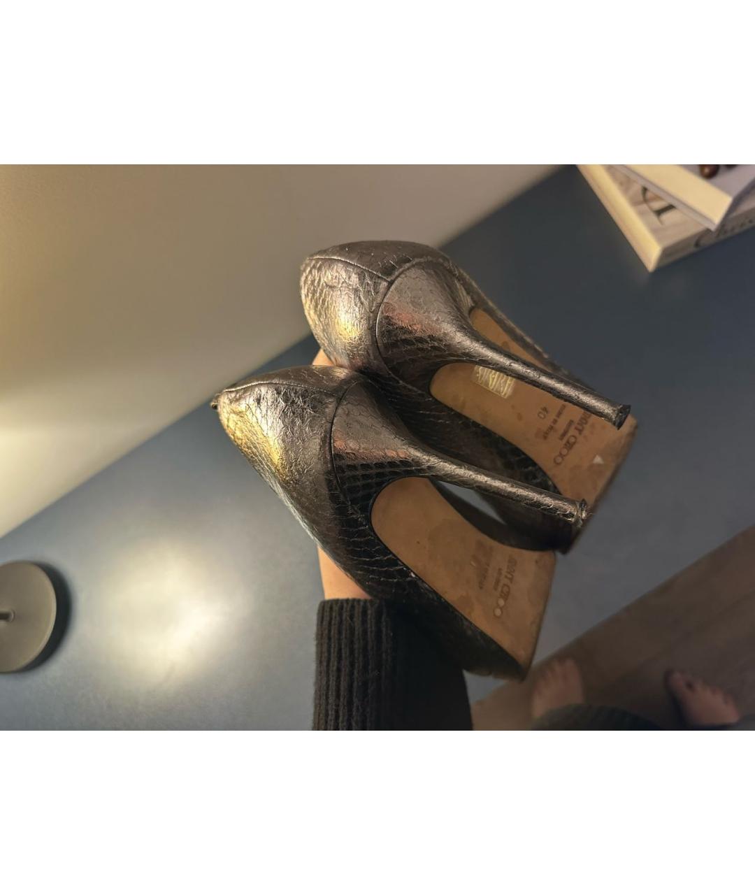 JIMMY CHOO Серебряные туфли из экзотической кожи, фото 5